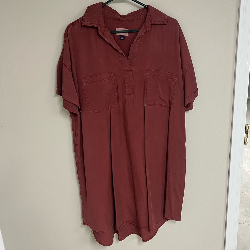 Universal Thread Red Casual Dress Button Down